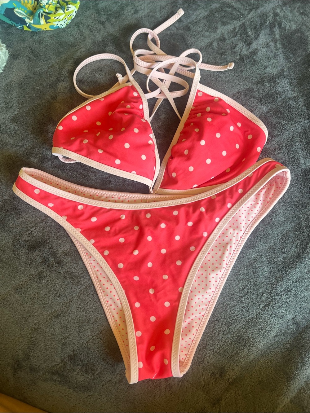 wild fable Pink Polka Dot Girls' Two-Piece Swim Set